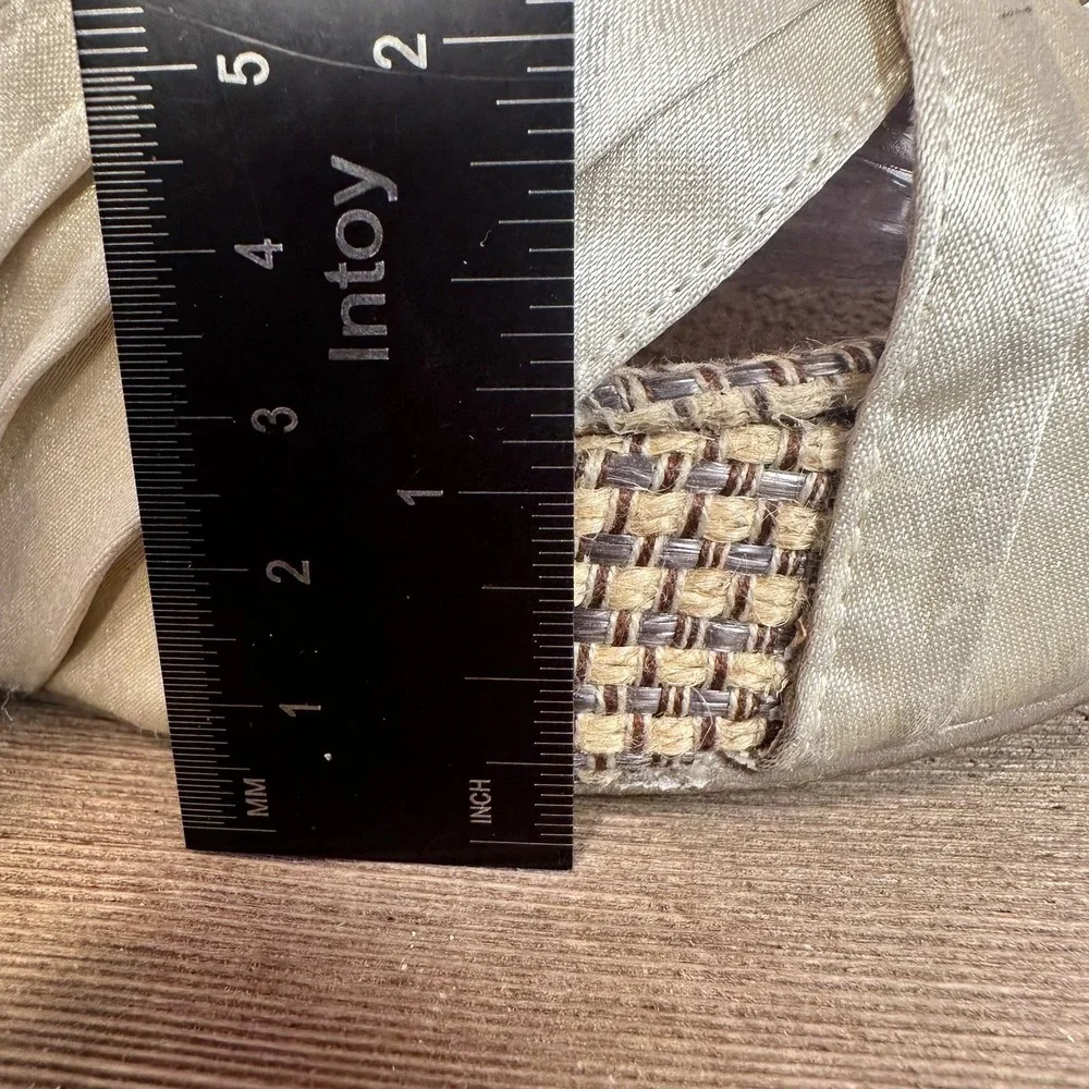Groove Espadrille Wedge Sandals Womens SZ 7.5 Platform Coquette Y2K Retro Satin
